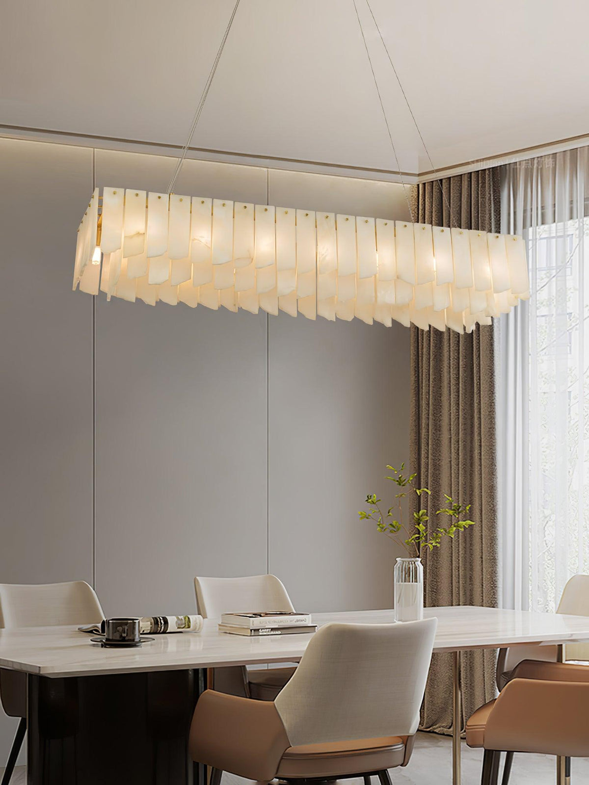 Alabaster Cascade Tiered Chandelier 22.4"-47.2"