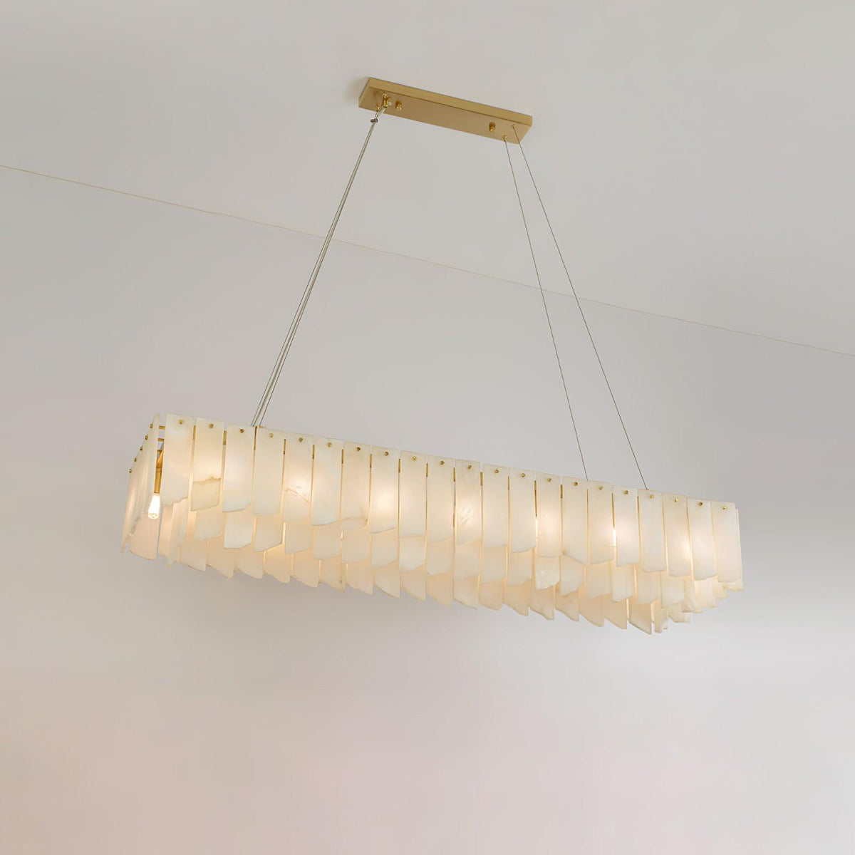 Alabaster Cascade Tiered Chandelier 22.4"-47.2"