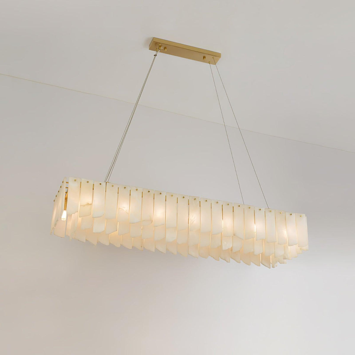 Alabaster Cascade Tiered Chandelier 22.4"-47.2"