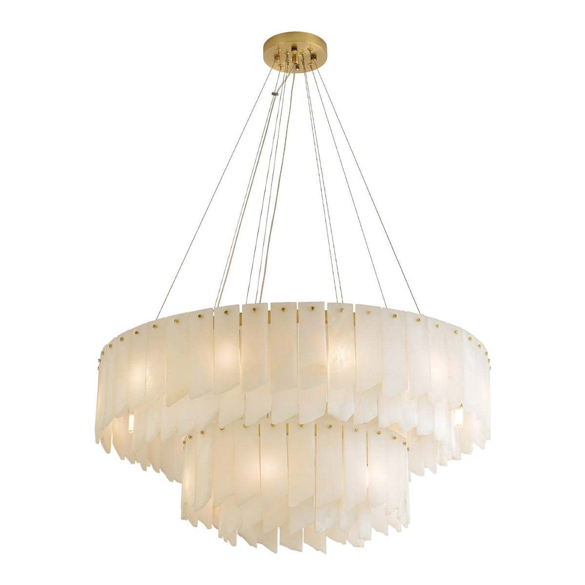 Alabaster Cascade Tiered Chandelier 22.4"-47.2"