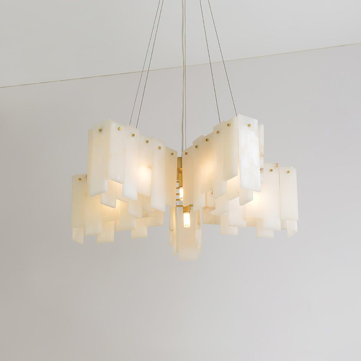 Alabaster Cascade Tiered Chandelier 22.4"-47.2"