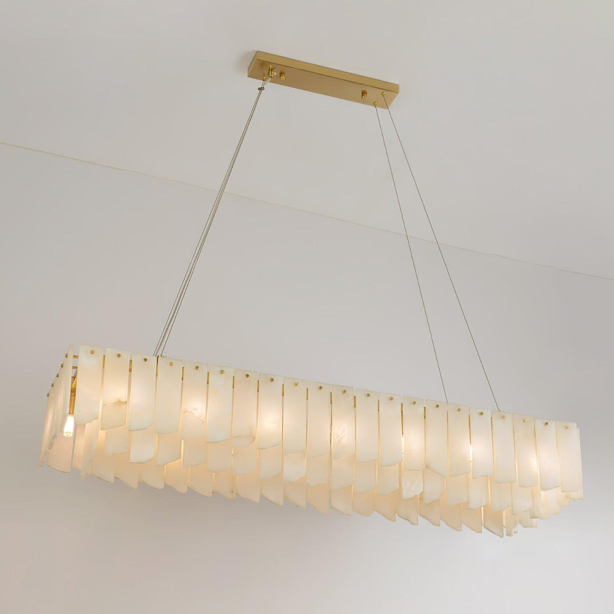 Alabaster Cascade Tiered Chandelier 22.4"-47.2"