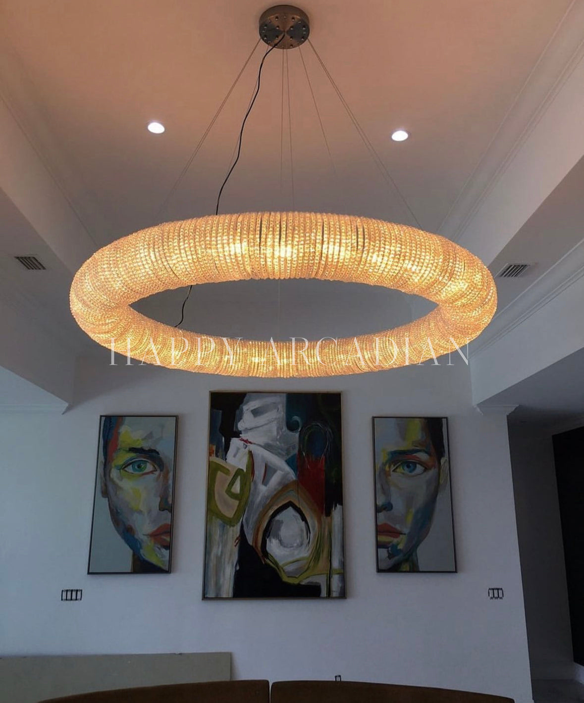 Amber Luxury Crystal Clear Round Chandeliers