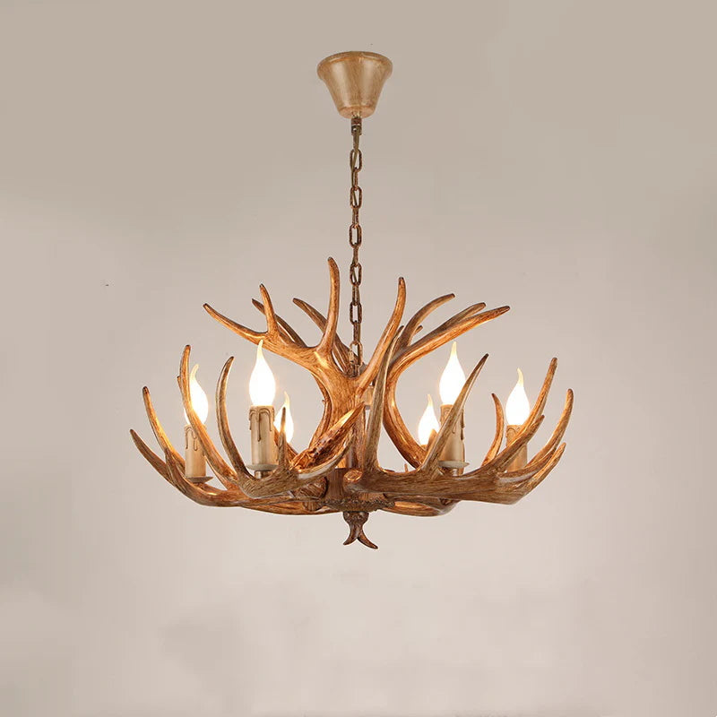 Affordable Vintage Rustic Resin Antler Candelabra Chandelier for Living Room / Restaurant / Cafe / Bar