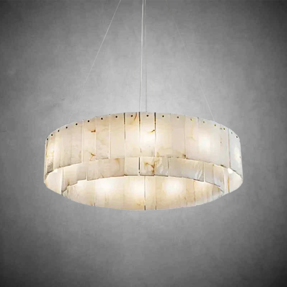 Arlene Alabaster 2-Tier Round Chandelier Lighting