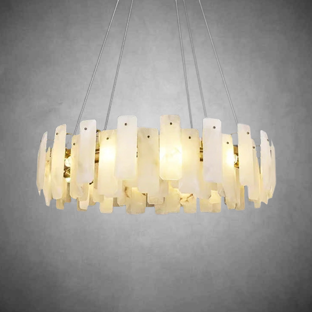 August alabaster Round chandelier