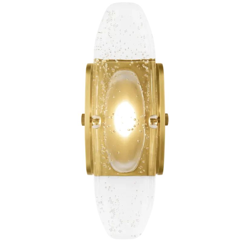Aute Brass & Bronze LED Wall Sconce with Industrial Glass