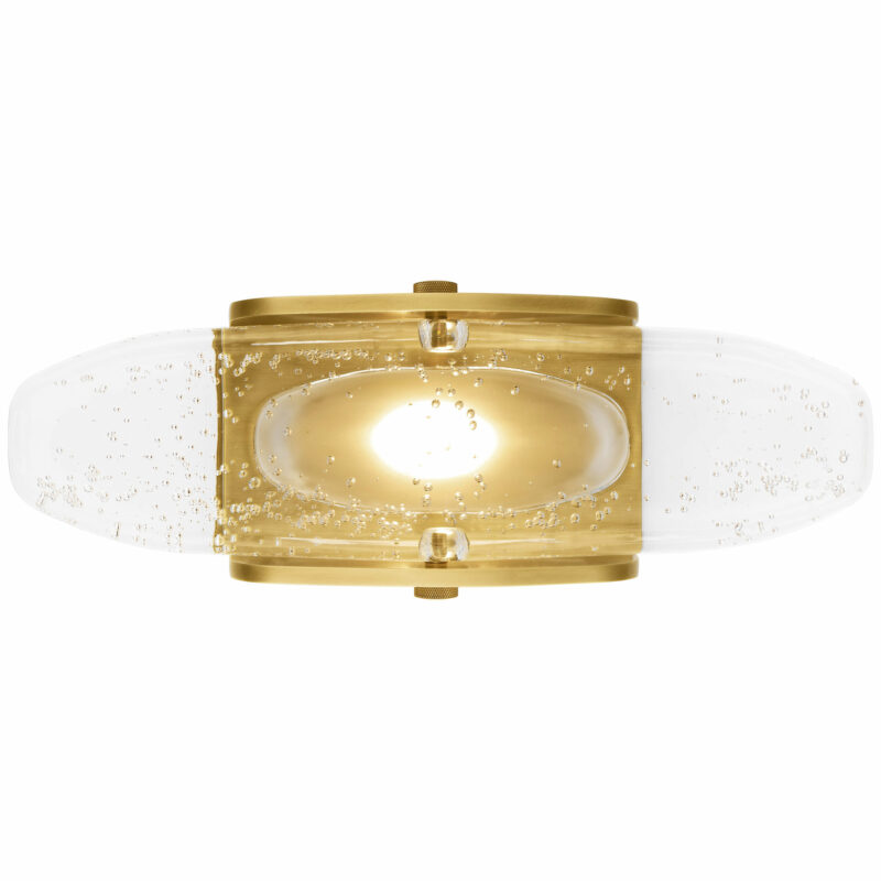 Aute Brass & Bronze LED Wall Sconce with Industrial Glass