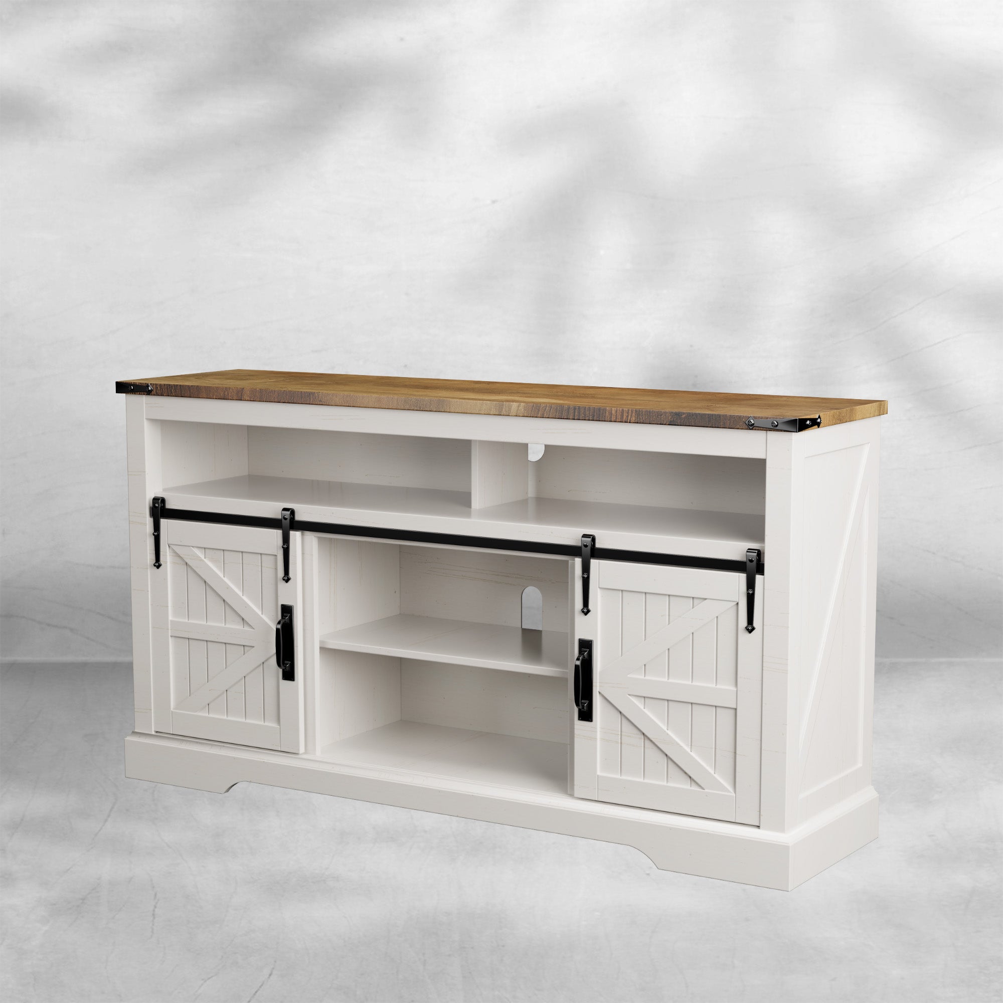 Farmhouse Entertainment Center for 65 Inch TV Stand with Barn Door