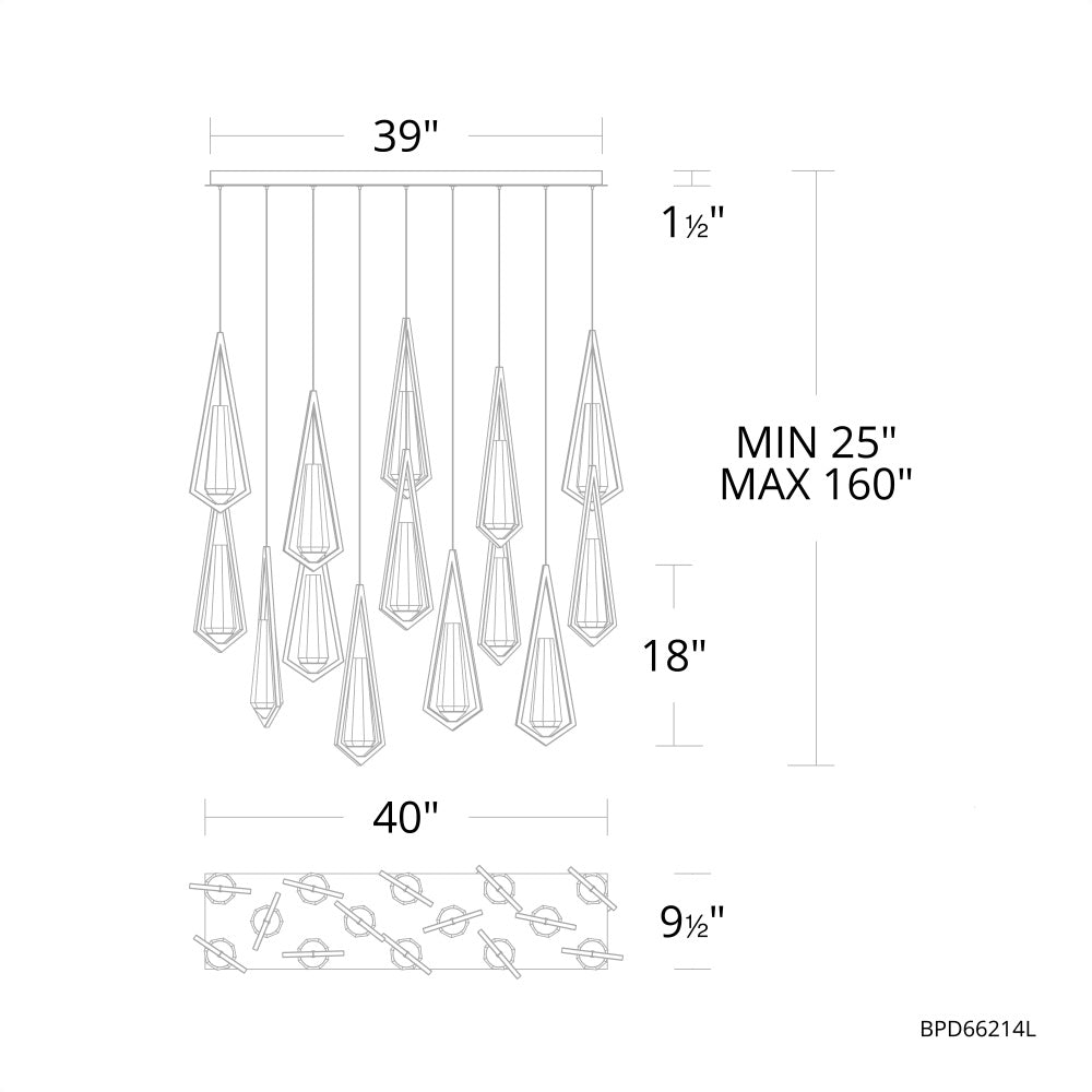 Devation Linear Chandelier 14 Light