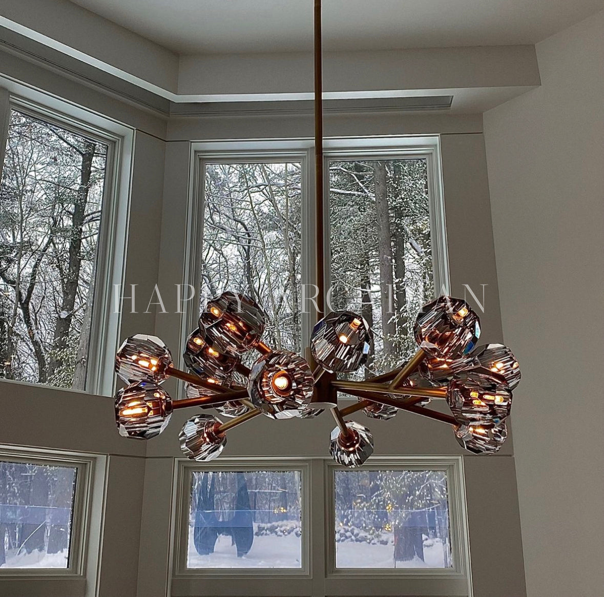 HA Bola De Crystal Round Chandelier 24"