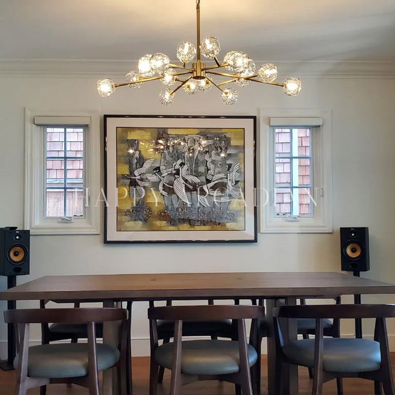 HA Bola De Clear Crystal Round Chandelier 48"