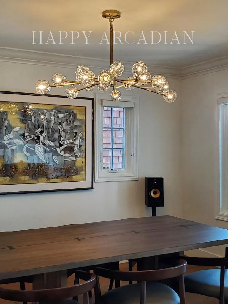 HA Bola De Smoke Ball Round Chandelier 36"