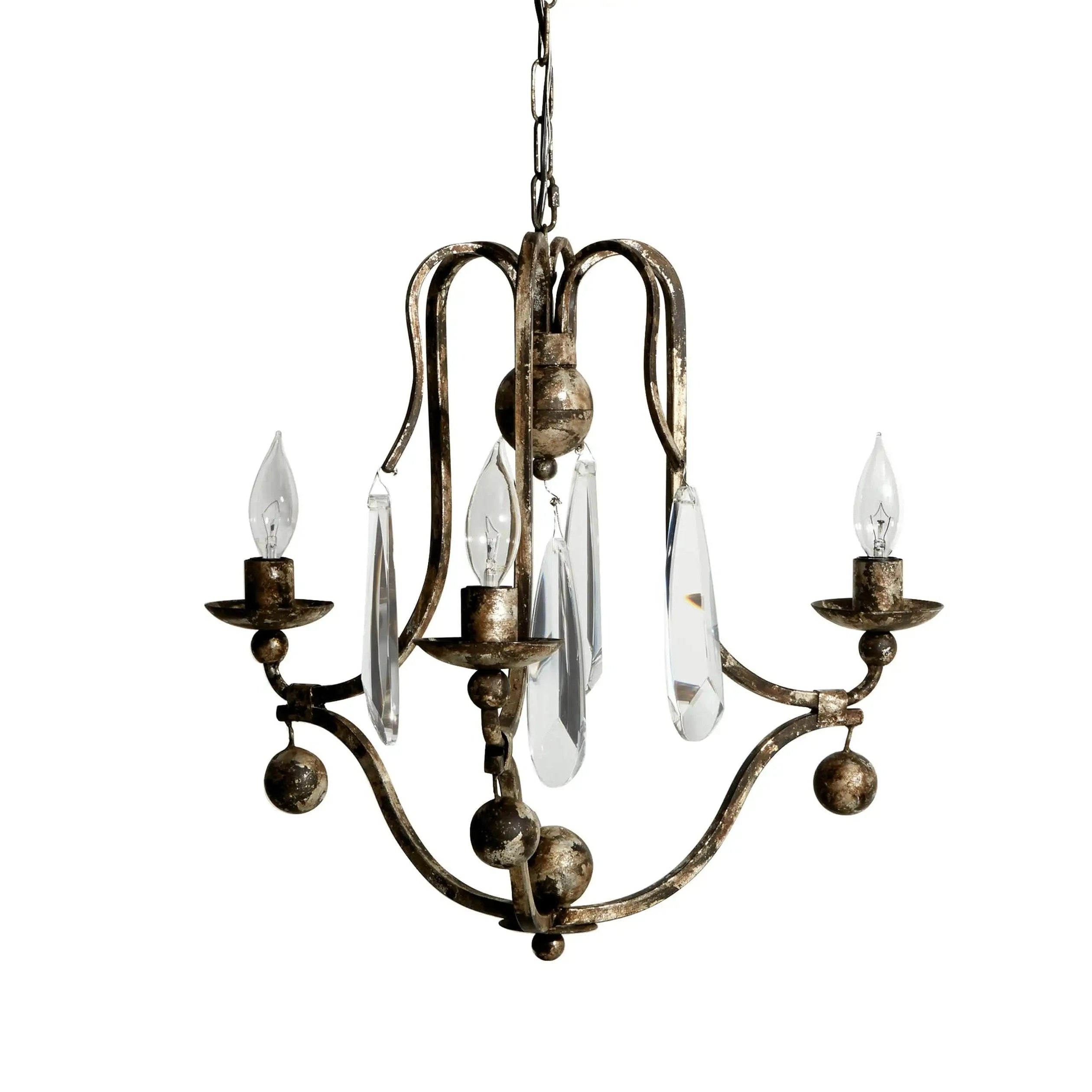 Gothic Bonita 3 Light Chandelier- Silver