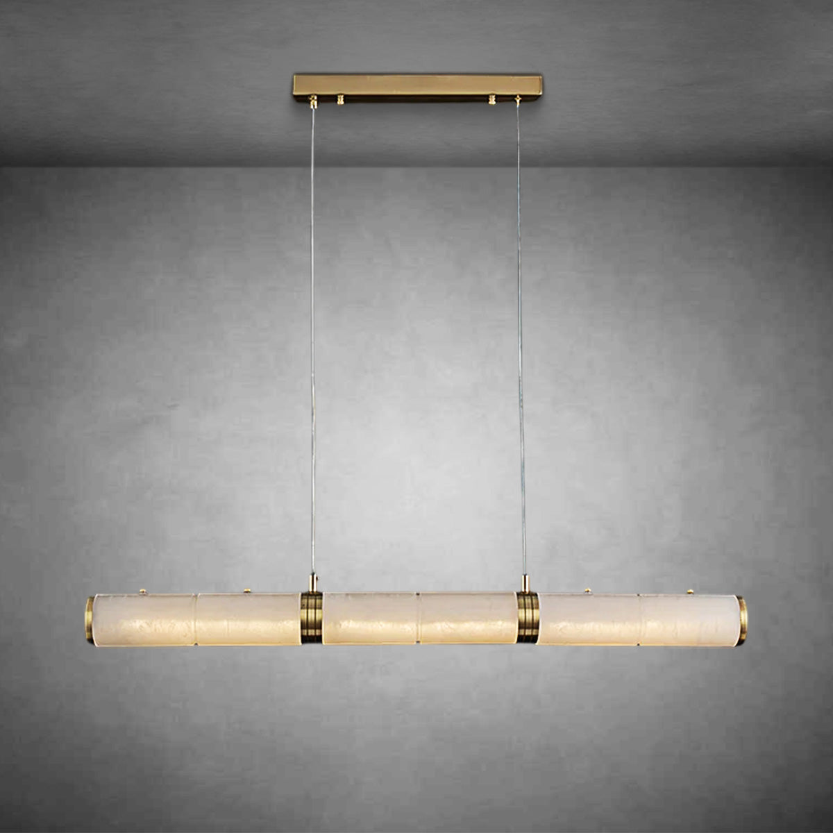 Caroline Alabaster Modern Art Linear Chandelier Lighting