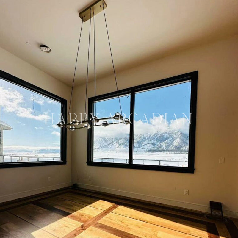 Celestra Crystal Ball Rectangular Chandelier 54"72''