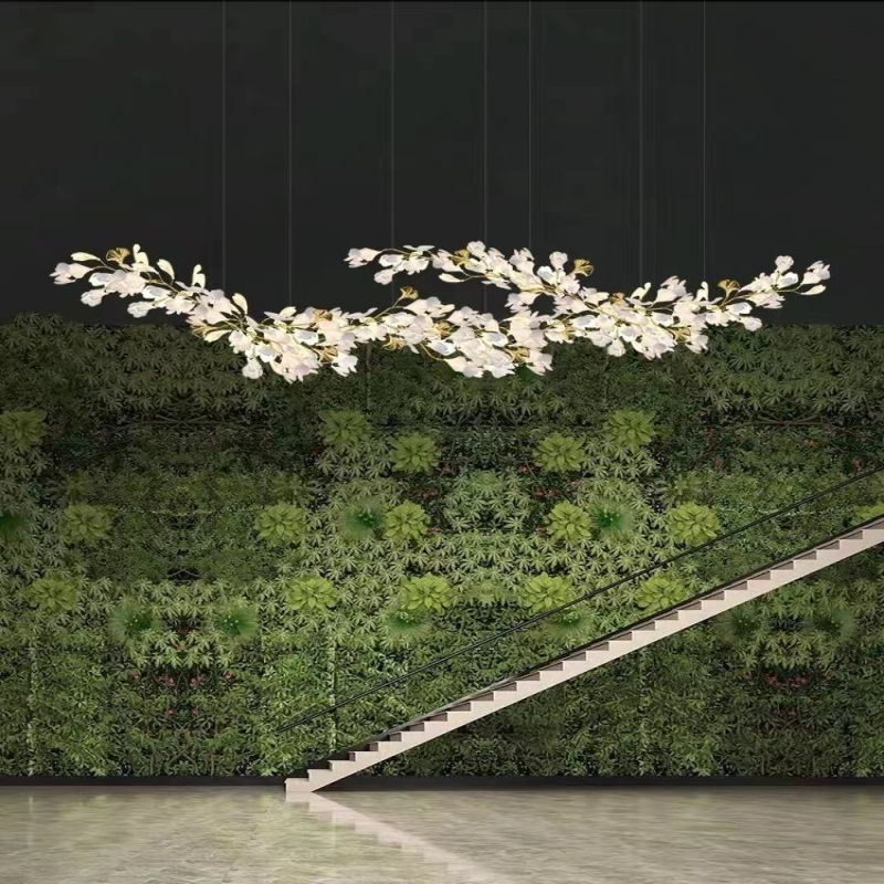 Gliss Ceramic Ginkgo Modern Chandelier for Living Room Bedroom Dining Room