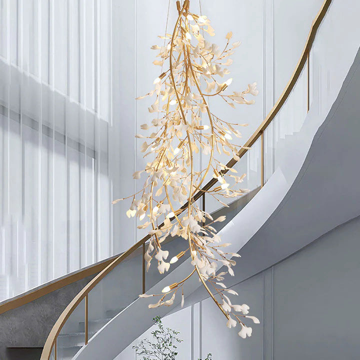 Gliss Ginkgo Staircase Long Branch Chandelier