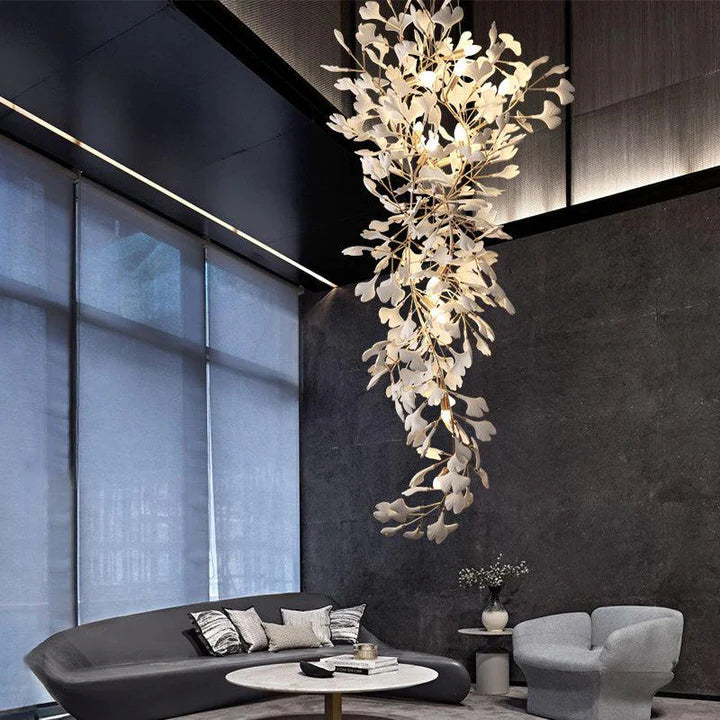 Gliss Ginkgo Staircase Long Branch Chandelier