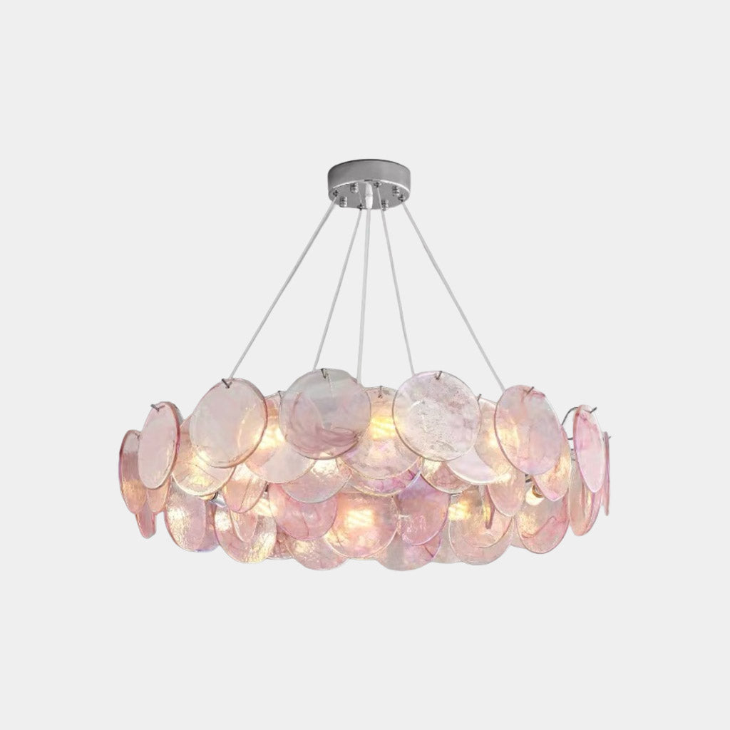 Murano Glass Disc Chandelier 35.4"