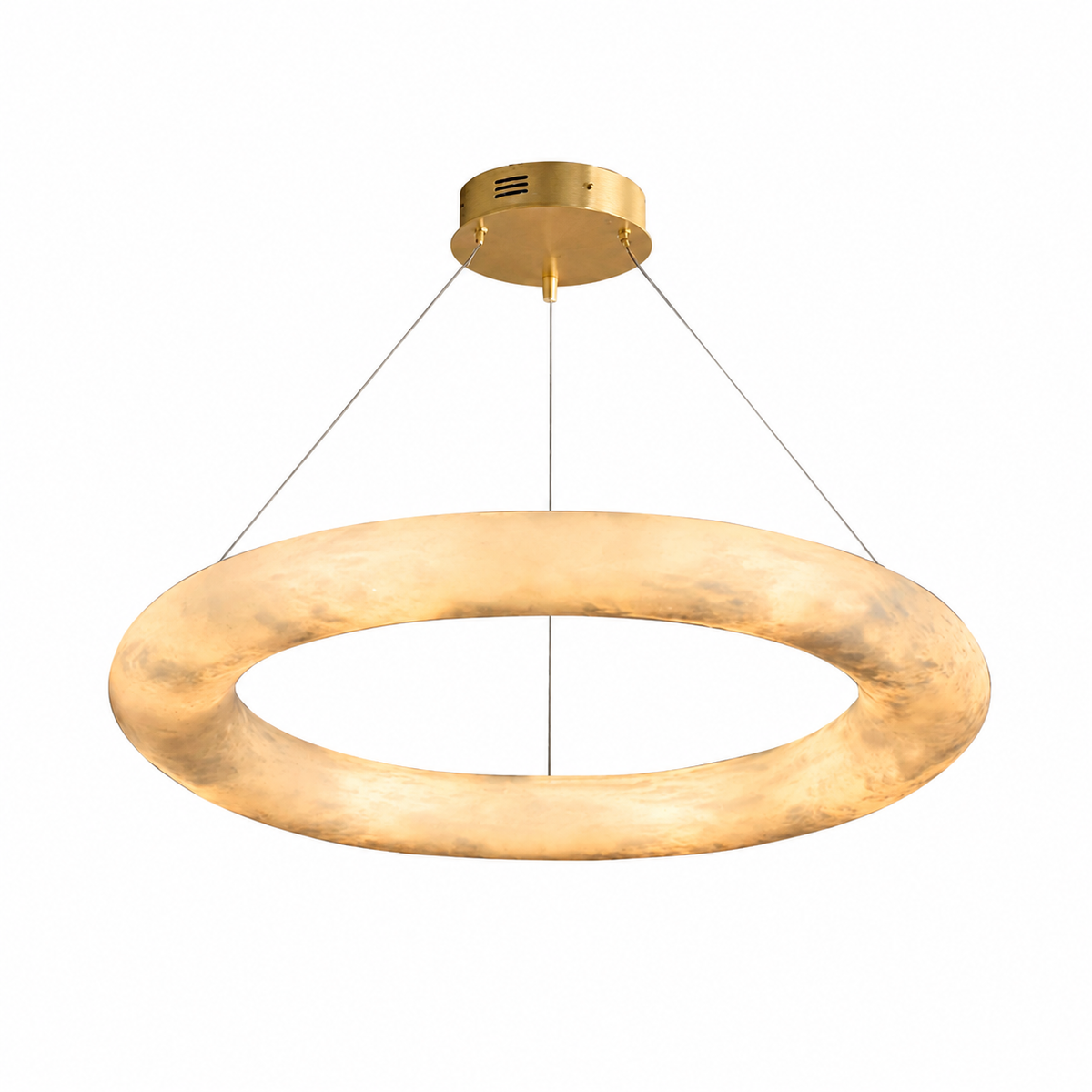 Orbisara Spanish Alabaster Minimalist Ring Pendant 23.6" 31.5"