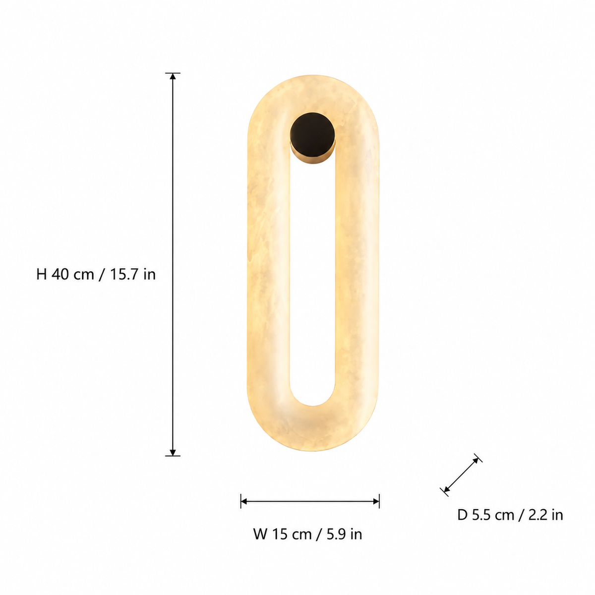 Orelis Spanish Alabaster Minimalist Wall Sconce 15.7" 23.6"
