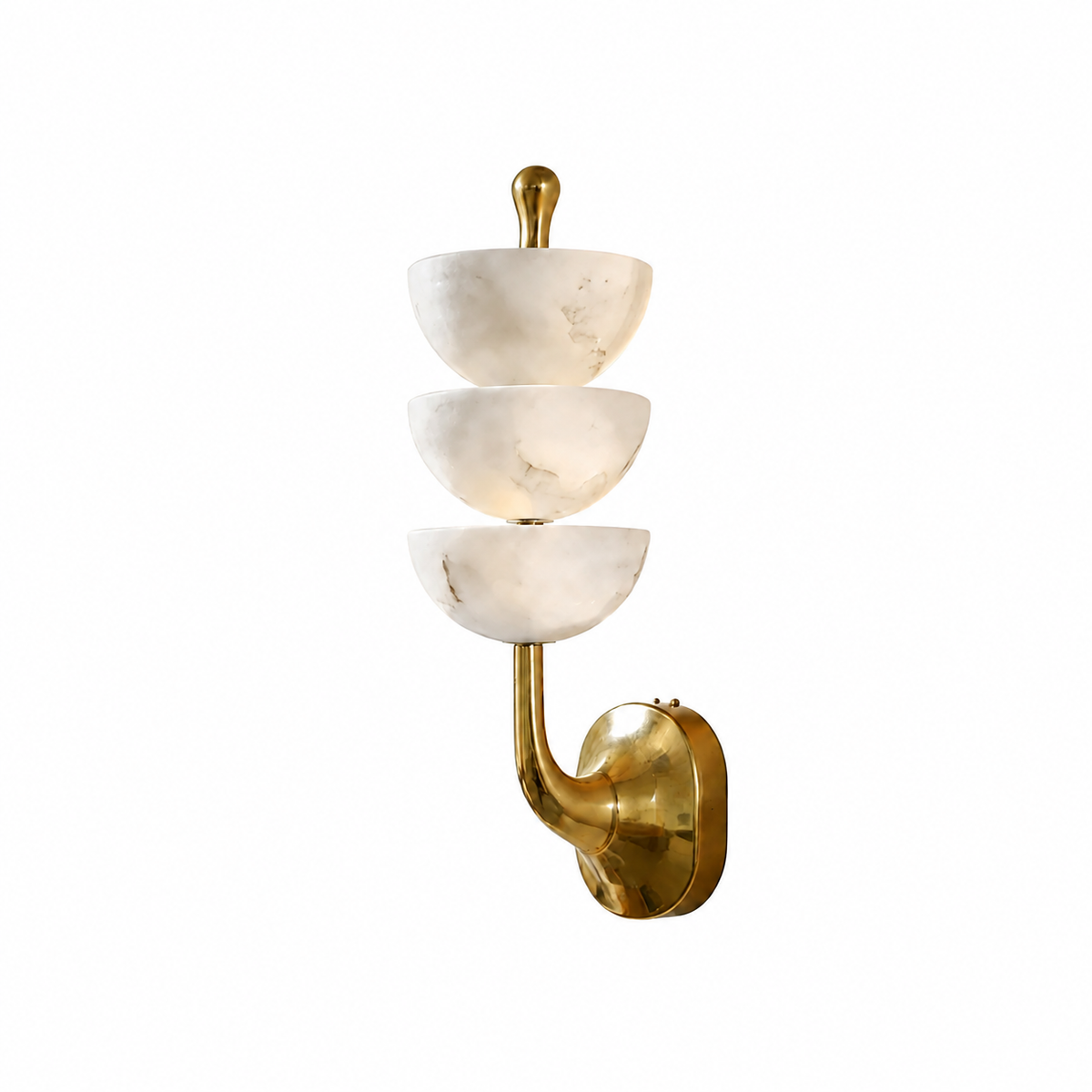Calista Spanish Alabaster Mid-Century Modern Wall Sconce 22.4"