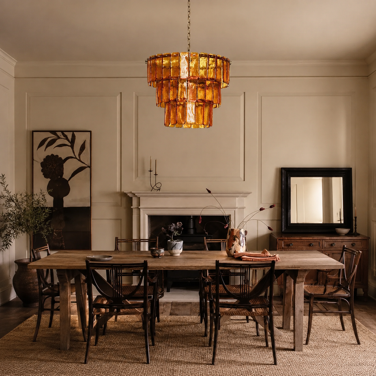 Solenne Ember Artisan Murano Chandelier