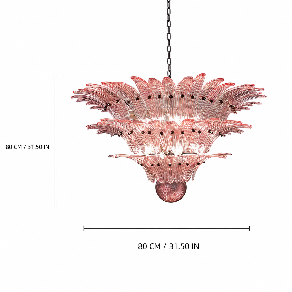 Floralys Sculptural Floral Glass Chandelier 23.6" 31.5" 39.4"