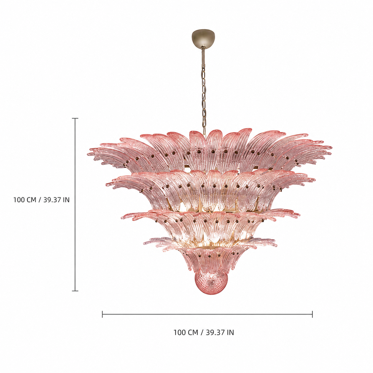 Floralys Sculptural Floral Glass Chandelier 23.6" 31.5" 39.4"