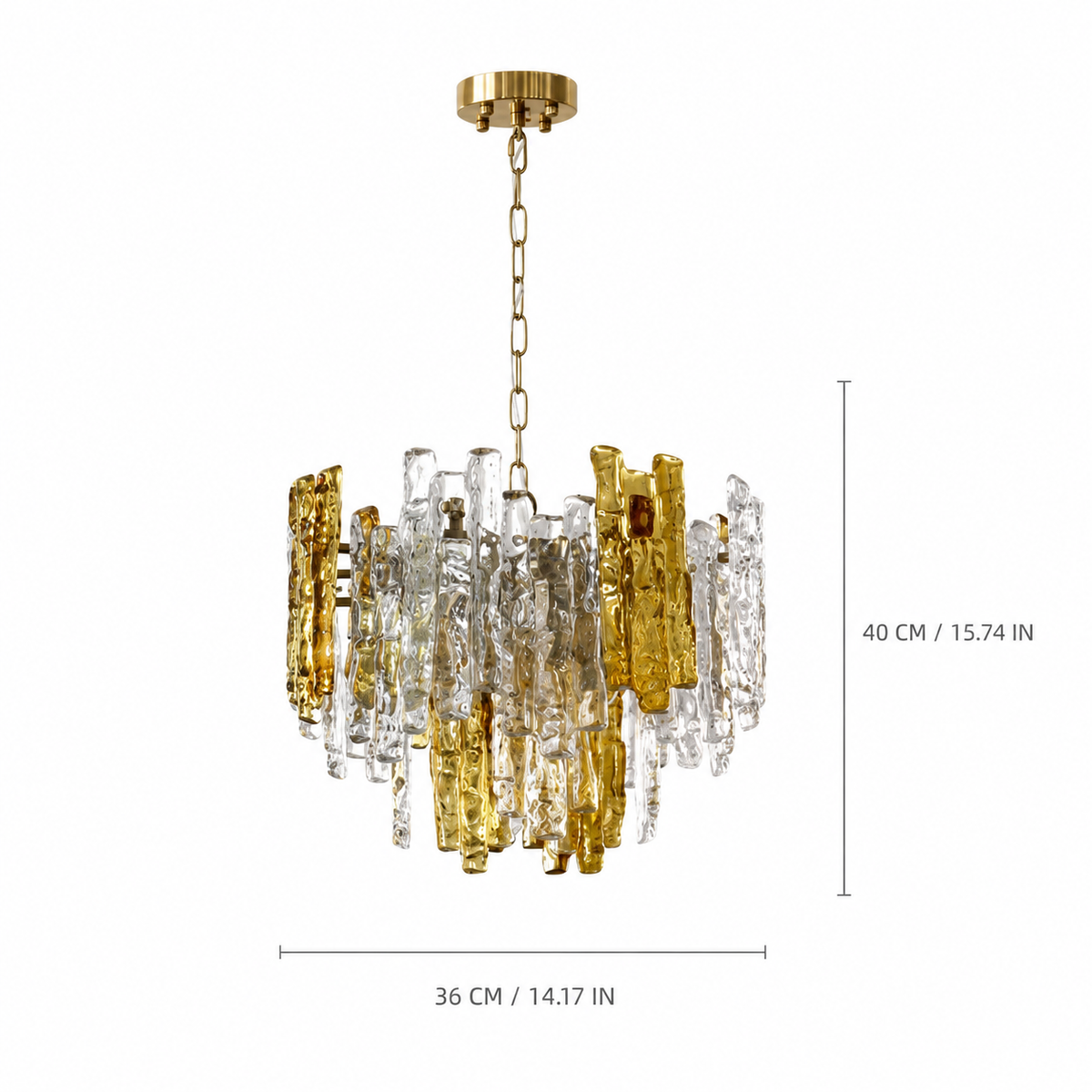 Glacier Ember Artisan Murano Chandelier