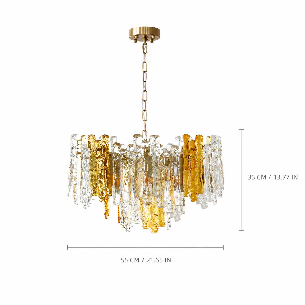 Glacier Ember Artisan Murano Chandelier