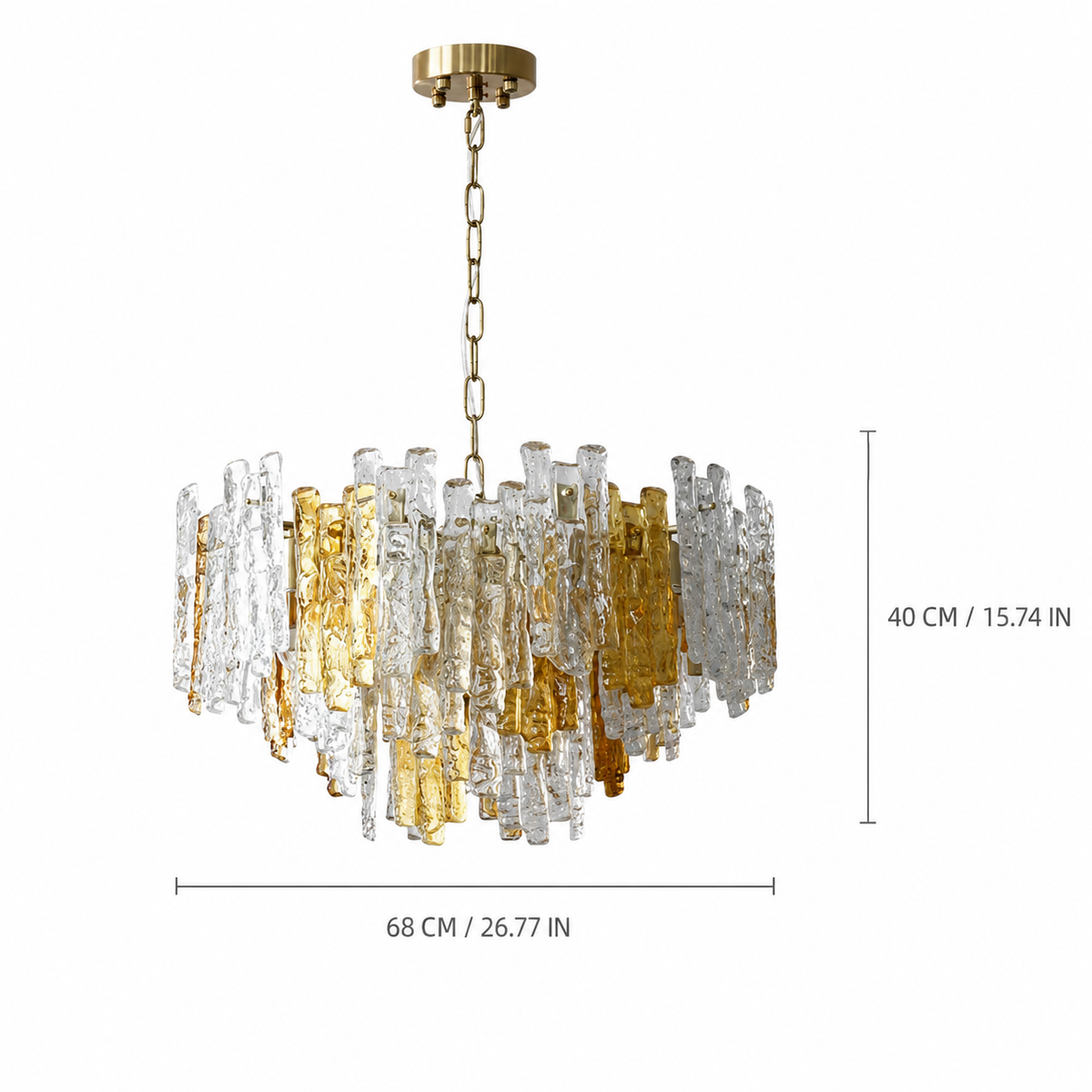 Glacier Ember Artisan Murano Chandelier