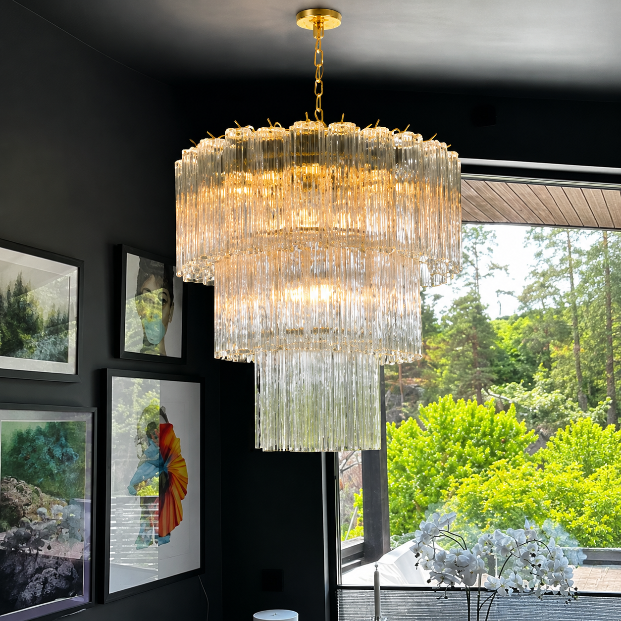 Elaris Cascade Artisan Murano Chandelier