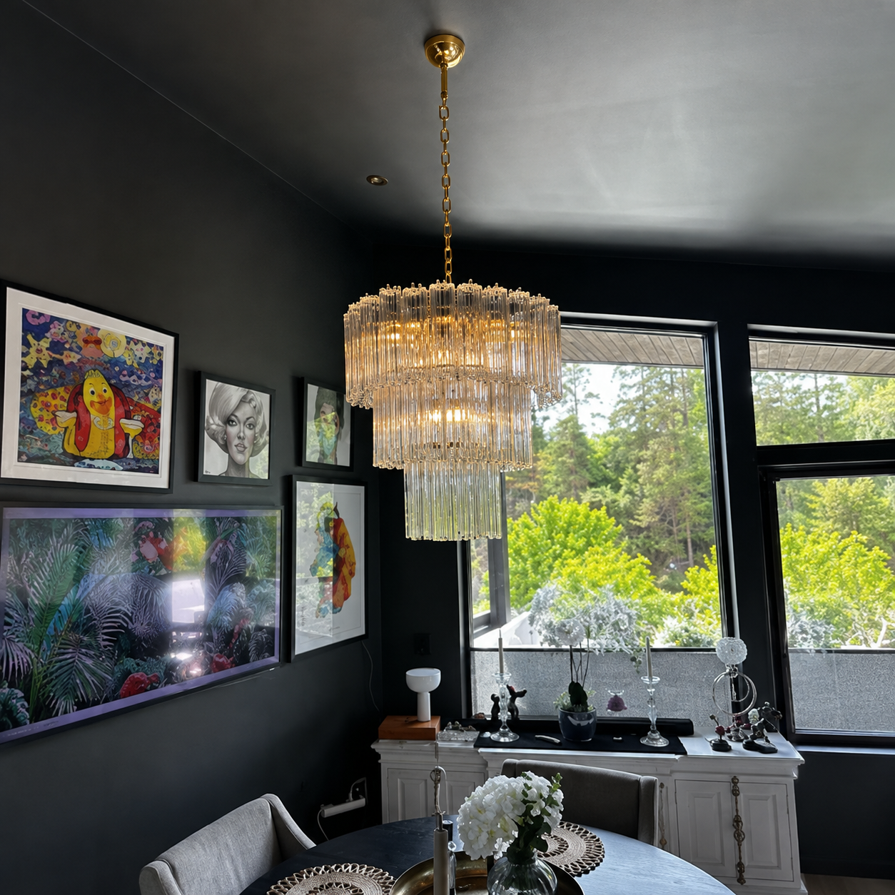 Elaris Cascade Artisan Murano Chandelier