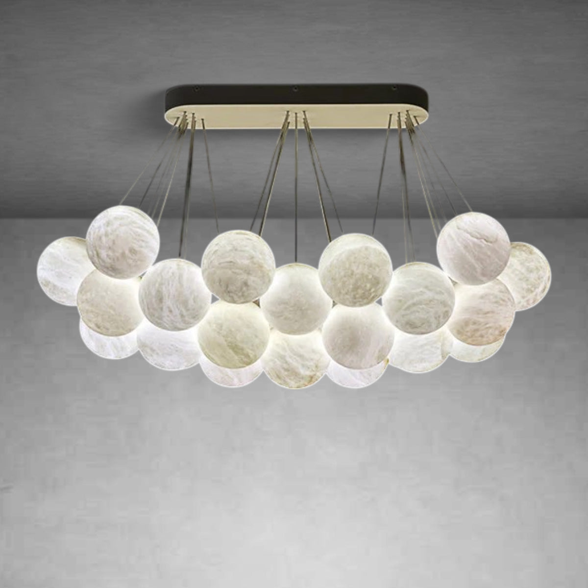 Christian Luxury Rectangular Chandelier Alabaster Ball Chandelier