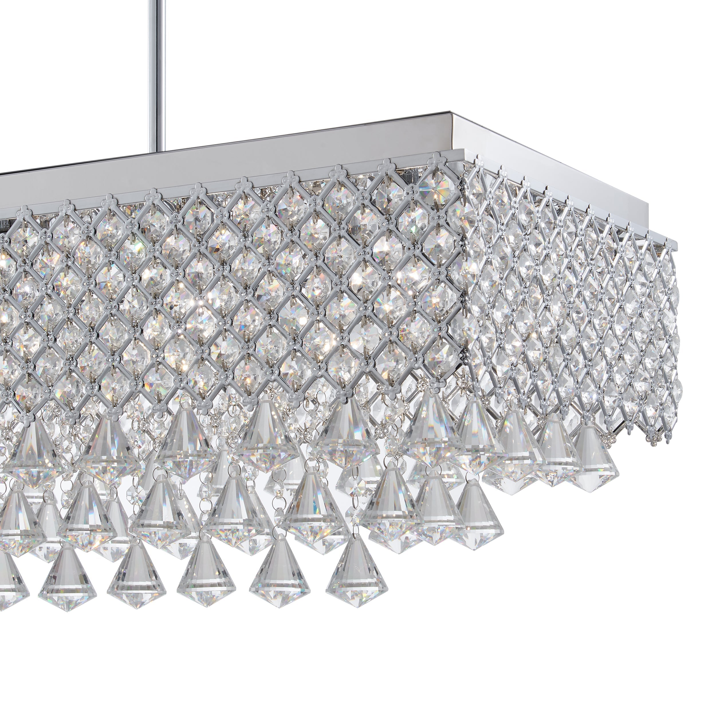 Cinderella Crystal Rectangular Chandelier 12 Light