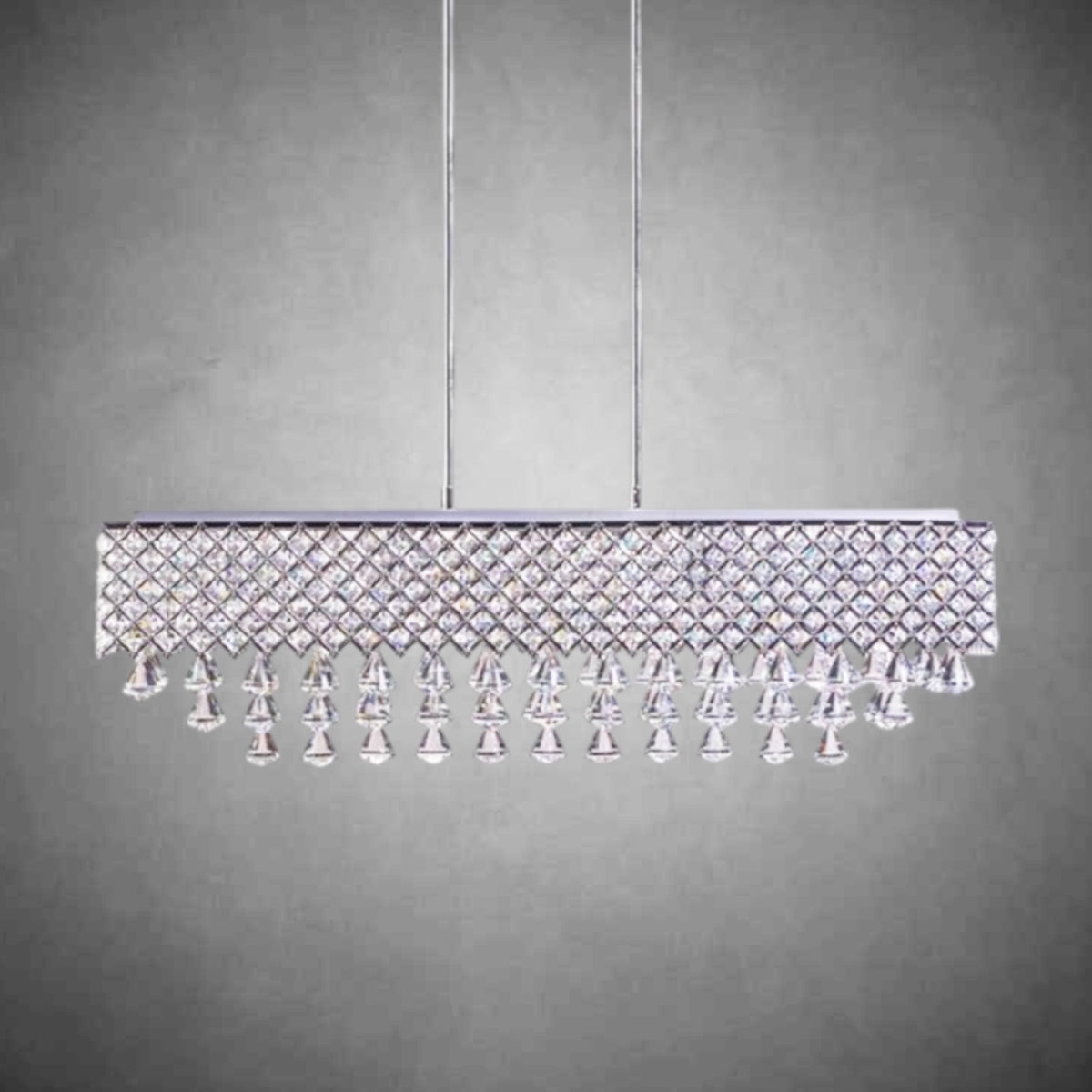 Cinderella Crystal Rectangular Chandelier 12 Light