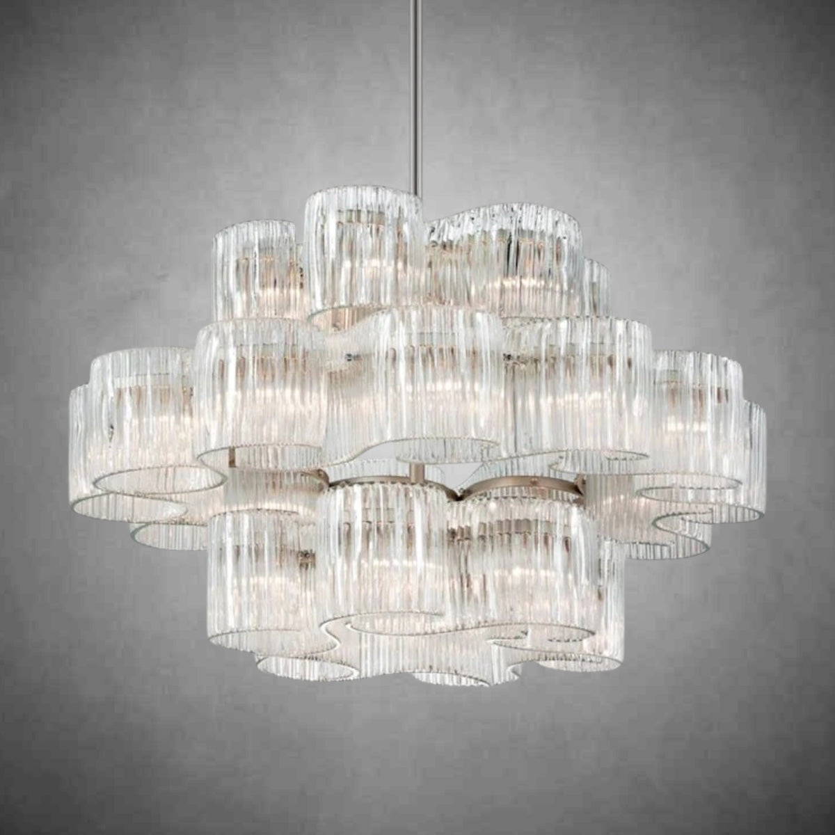 Circo 24 Light Pendant - Satin Silver Leaf