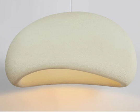 30 cm Pendant Cement Resin Pendant: White, Cream & Light Grey
