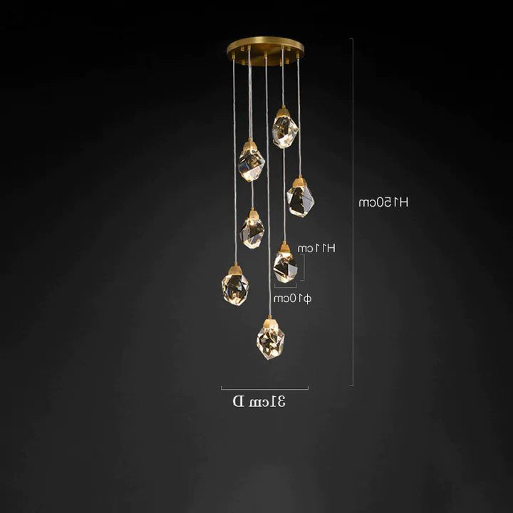 Alan Postmodern Crystal Multi-Lights Pendant Chandelier
