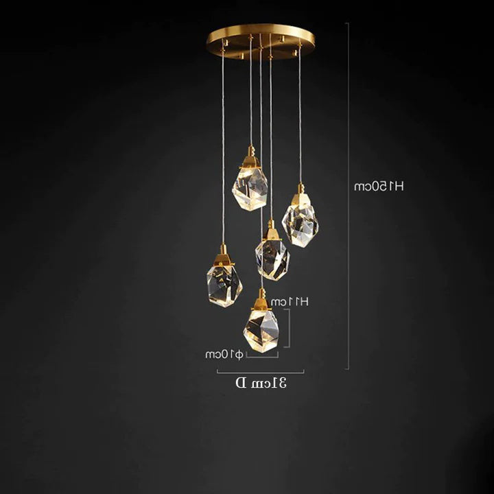 Alan Postmodern Crystal Multi-Lights Pendant Chandelier