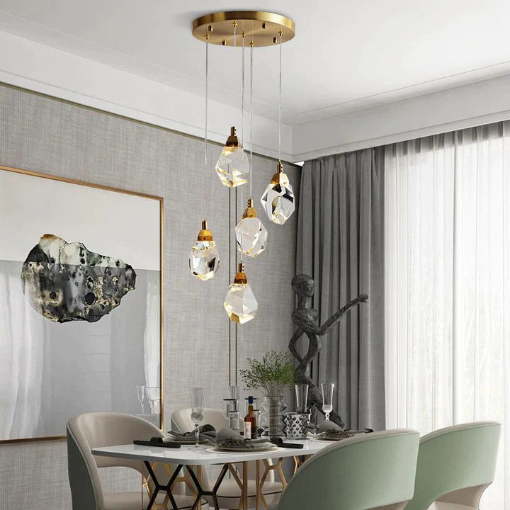 Alan Postmodern Crystal Multi-Lights Pendant Chandelier