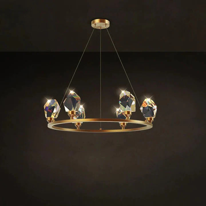 Alan Round Crystal Chandelier for Living Room Bedroom Dining Table