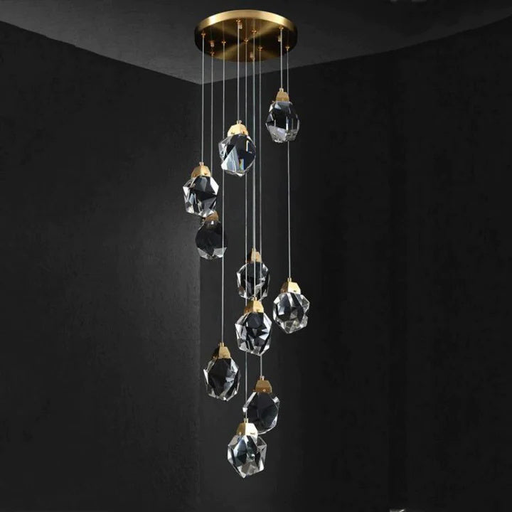 Alan 24 Lights Staircase Crystal Chandelier, Modern Long Chandelier Lighting