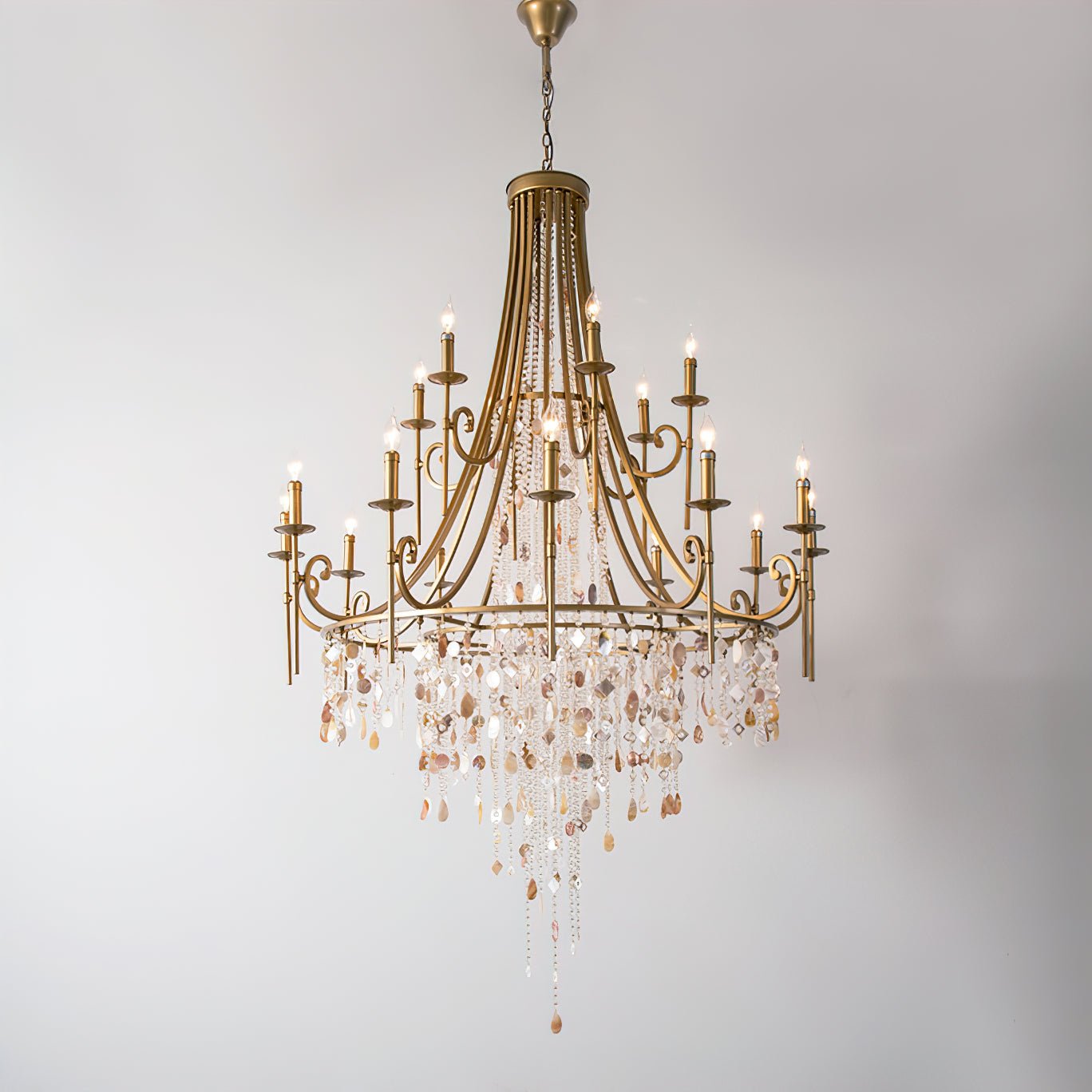 Tatum Lux Shell Crystal Chandelier - Yovalighting