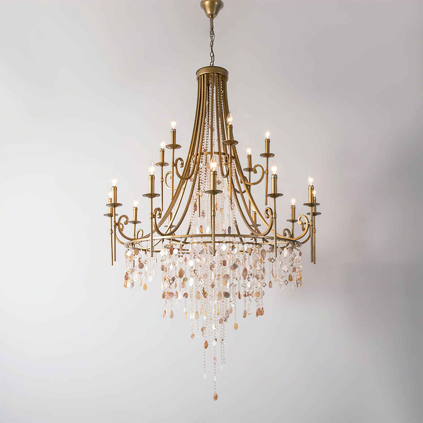 Tatum Lux Shell Crystal Chandelier - Yovalighting
