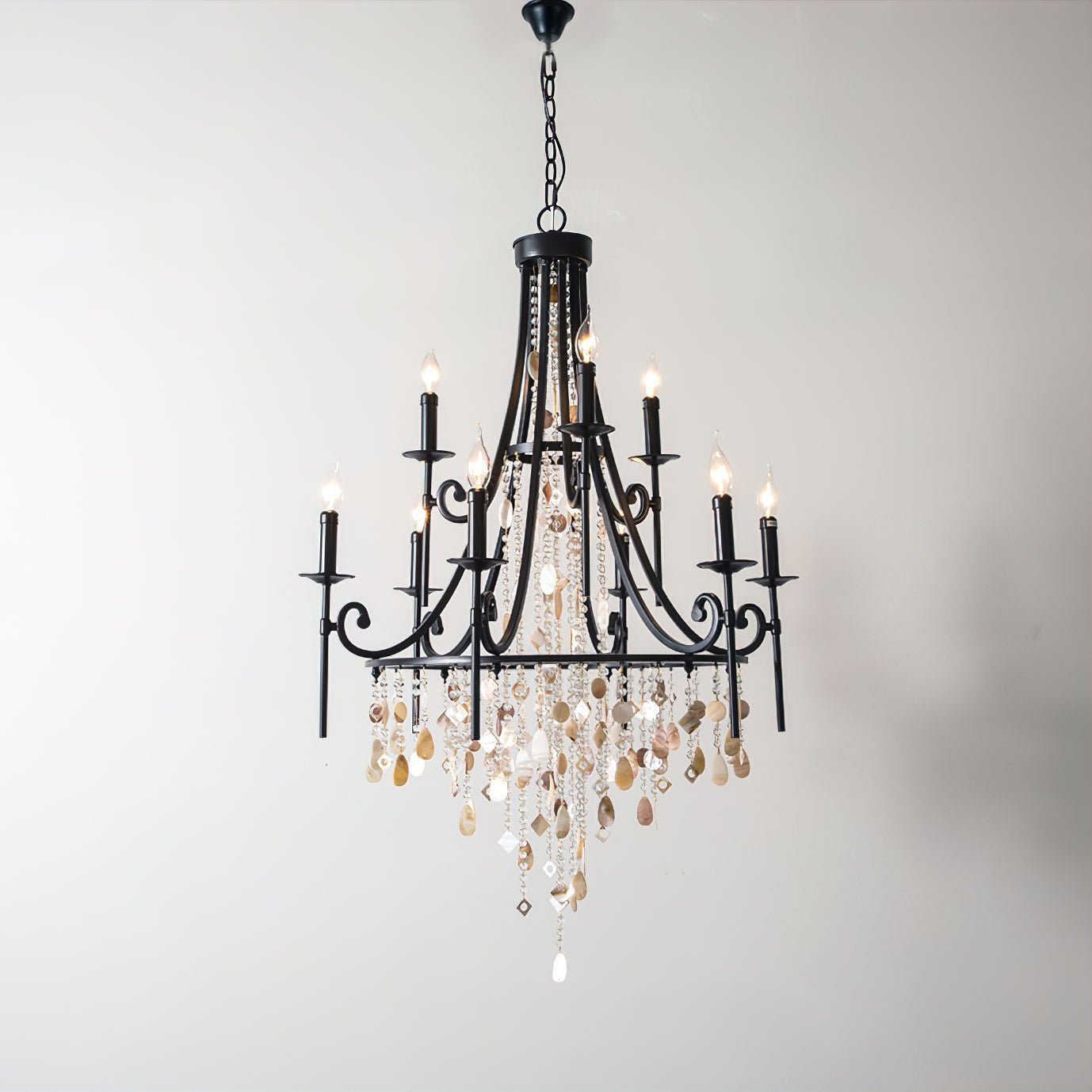 Tatum Lux Shell Crystal Chandelier - Yovalighting