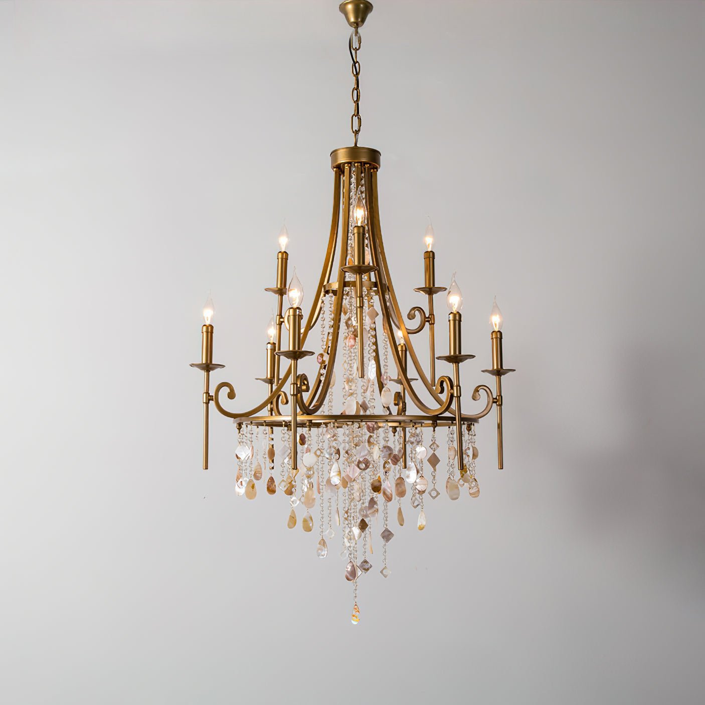 Tatum Lux Shell Crystal Chandelier - Yovalighting