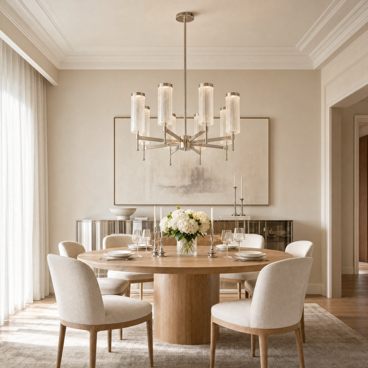 Crystalia Modern Sculptural Ring Chandelier